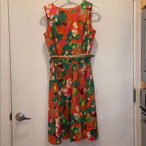 Tommy Hilfiger Womens Salmon Pink Floral Spring Midi Dress